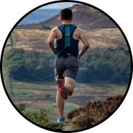 man running on a road