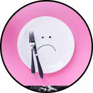empty plate with frowny face