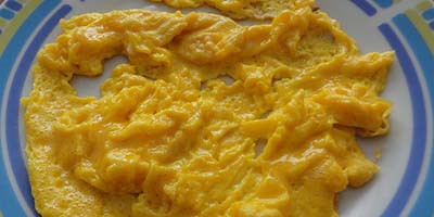 plate of scrambled eggs