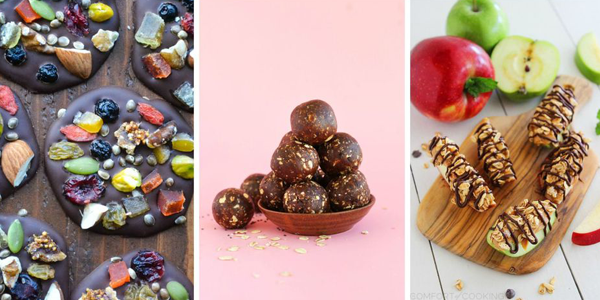 Three images of healthy sweet snacks